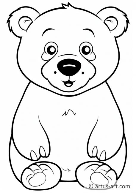 Page de coloriage d'ours polaire mignon